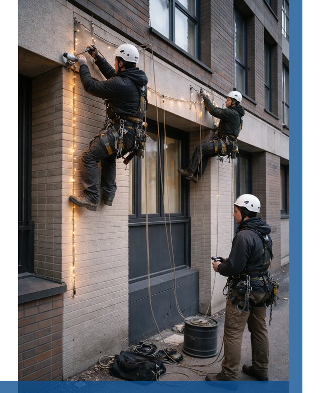 Монтаж гирлянд на фасаде в Спасске-Дальнем от 3621 р. | ВЫСОТНИК-Спс