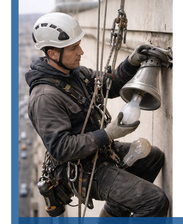 Замена ламп на высоте в Спасске-Дальнем профессионально и быстро