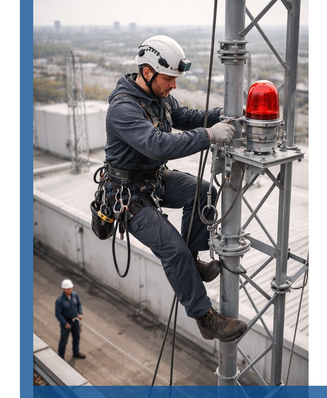 Монтаж заградительных огней и обслуживание объектов в Спасске-Дальнем