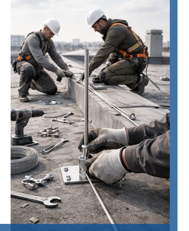 Монтаж молниезащиты на кровле в Спасске-Дальнем цена от 25868 р. | ВЫСОТНИК-Спс