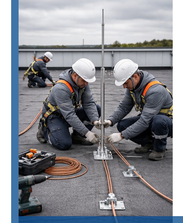 Монтаж молниезащиты на кровле в Спасске-Дальнем под ключ с гарантией