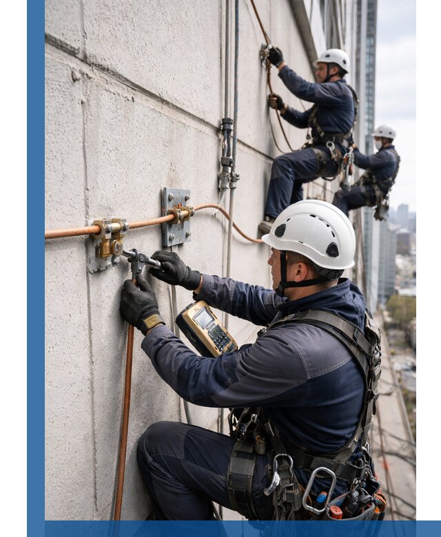 Монтаж системы заземления здания и молниезащиты в Спасске-Дальнем