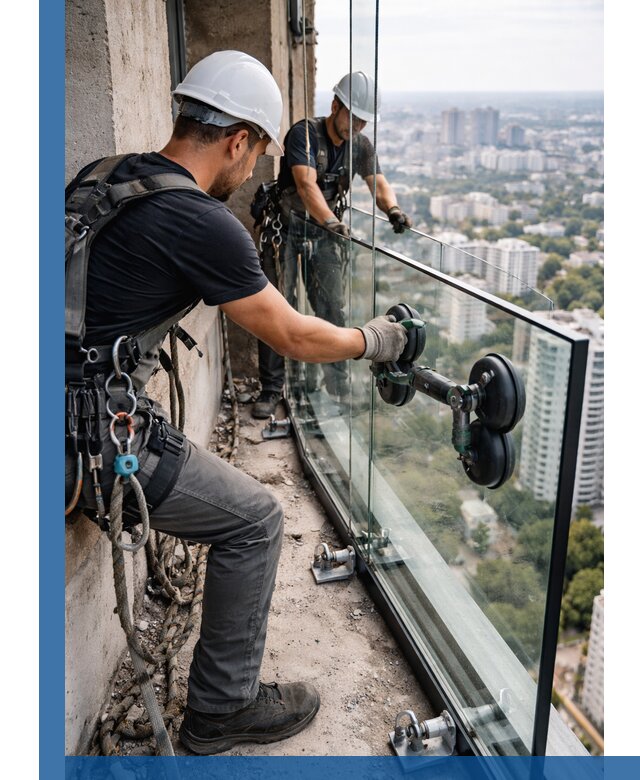 Монтаж стеклянных ограждений под ключ с гарантией в Спасске-Дальнем