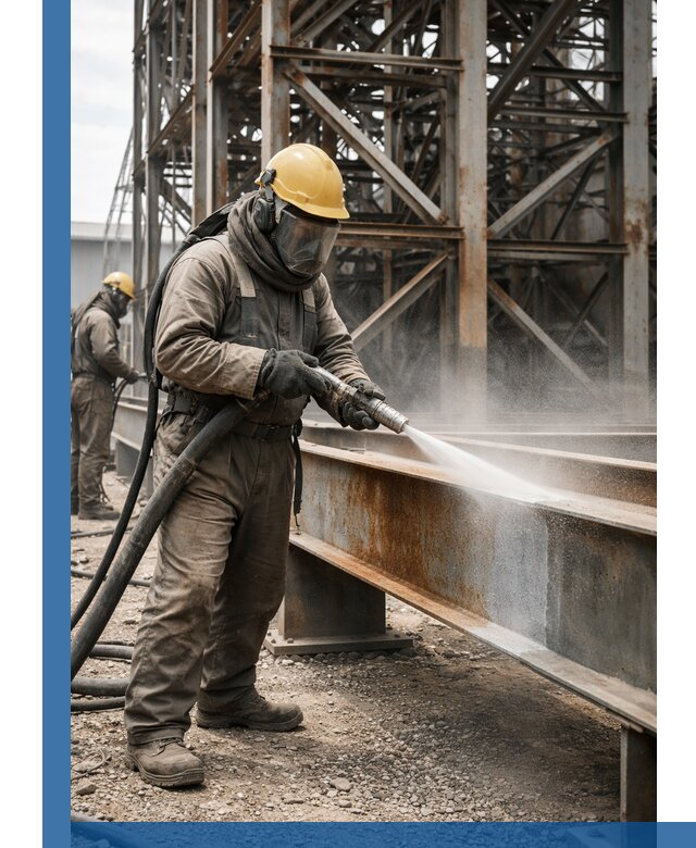 Пескоструйная очистка металлоконструкций в Спасске-Дальнем промышленная