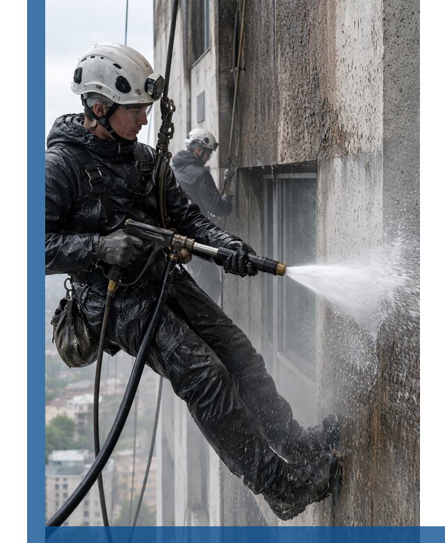 Гидроструйная очистка фасадов и конструкций в Спасске-Дальнем