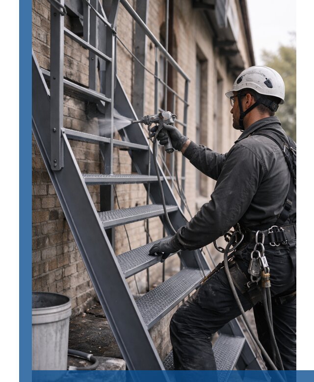 Покраска и антикоррозионная защита пожарных лестниц в Спасске-Дальнем