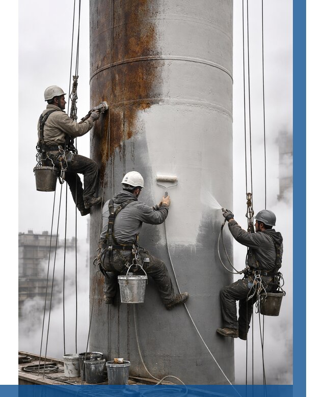 Покраска дымовых труб в Спасске-Дальнем от 8795 р. | ВЫСОТНИК-Спс