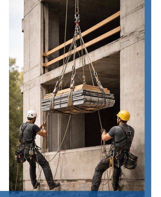 Подъем материала на этаж веревками в Спасске-Дальнем от 1552 р. | ВЫСОТНИК-Спс