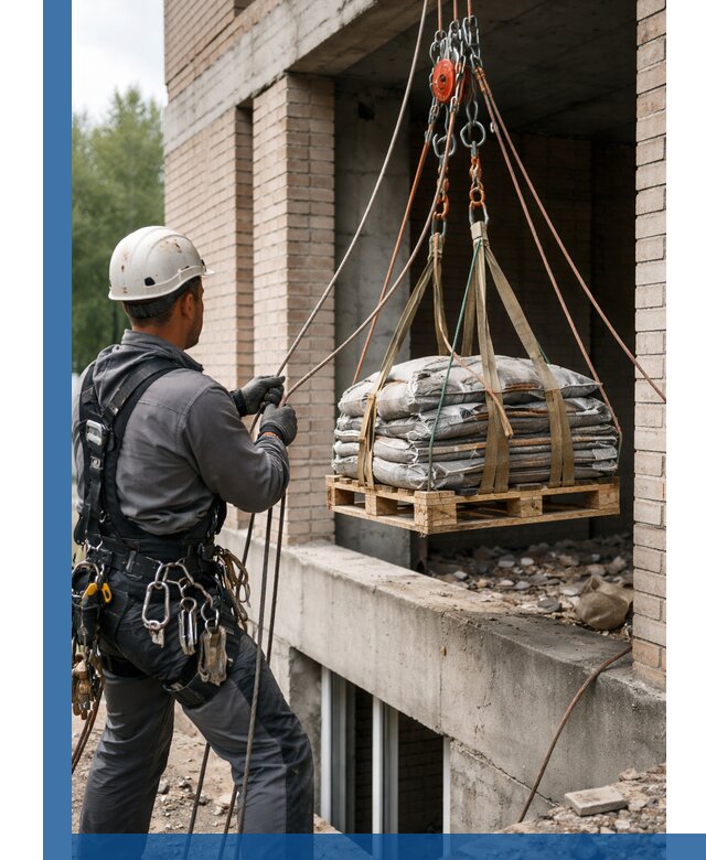 Подъем материалов на этаж веревками в Спасске-Дальнем оперативно