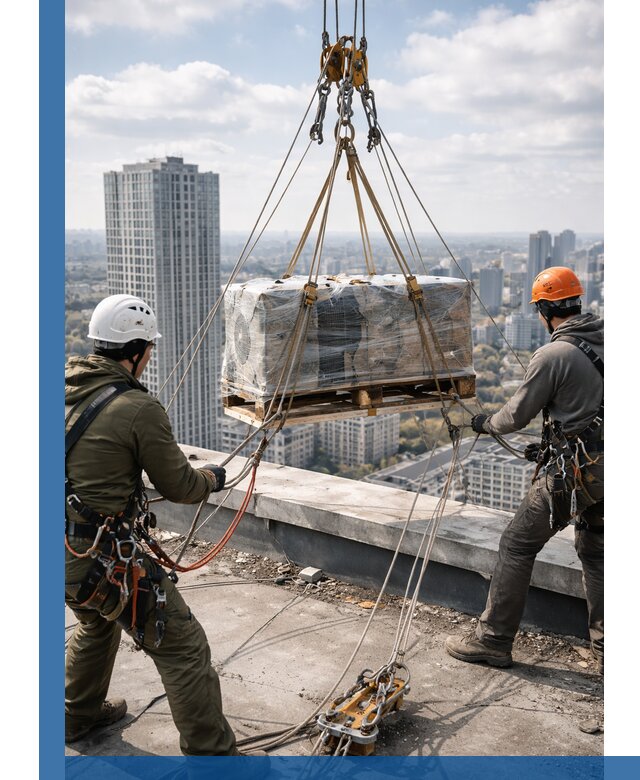 Подъем и монтаж крупногабаритных грузов на крышу в Спасске-Дальнем