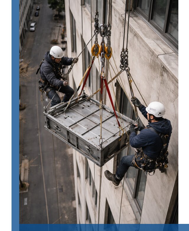 Спуск и подъем грузов по фасаду в Спасске-Дальнем для зданий