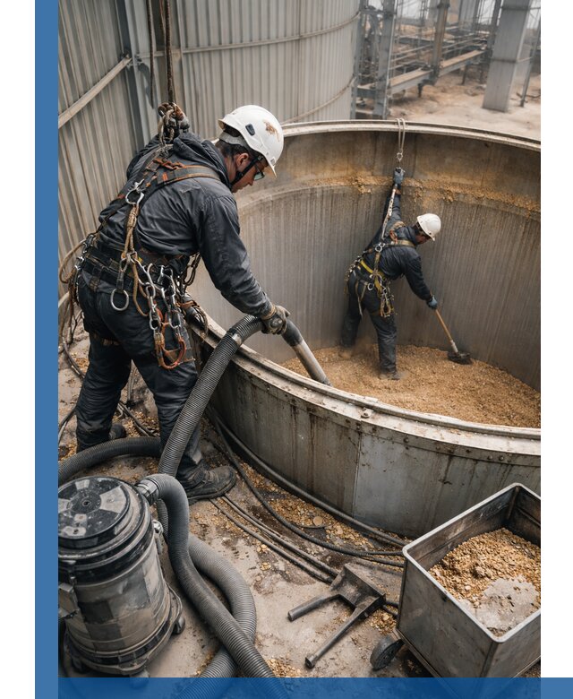 Профессиональная чистка зерновых бункеров в Спасске-Дальнем с выездом