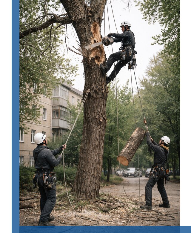 Срочное удаление аварийных деревьев в Спасске-Дальнем с гарантией безопасности