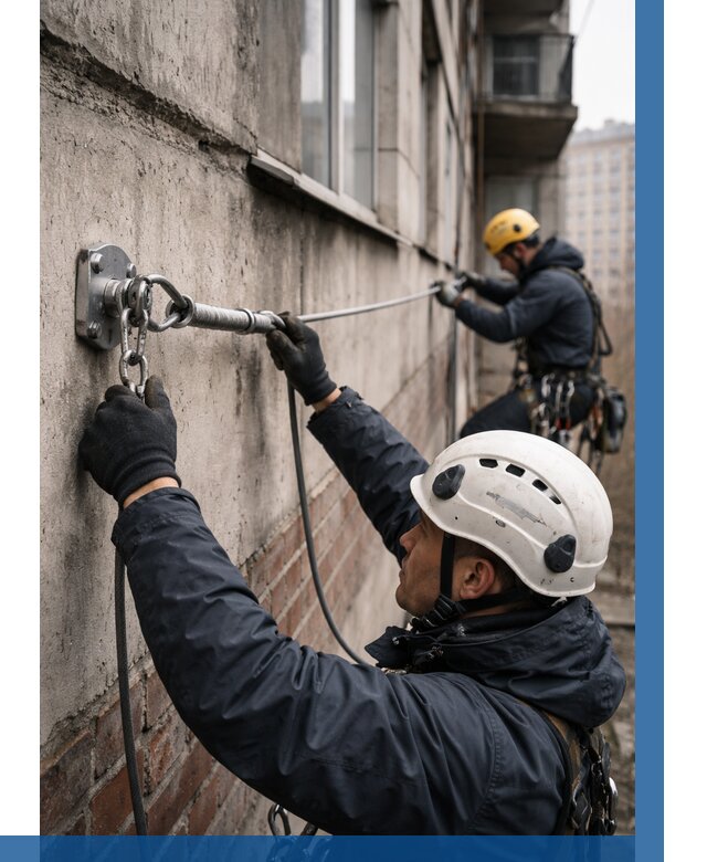 Монтаж анкерных линий в Спасске-Дальнем от 3104 р. | ВЫСОТНИК-Спс