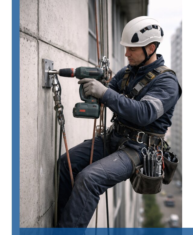 Установка анкерных точек для высотных работ в Спасске-Дальнем