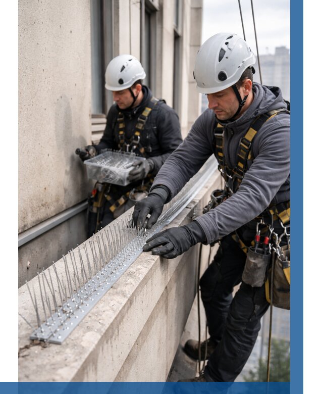 Установка шипов от птиц в Спасске-Дальнем от 879 р. | ВЫСОТНИК-Спс